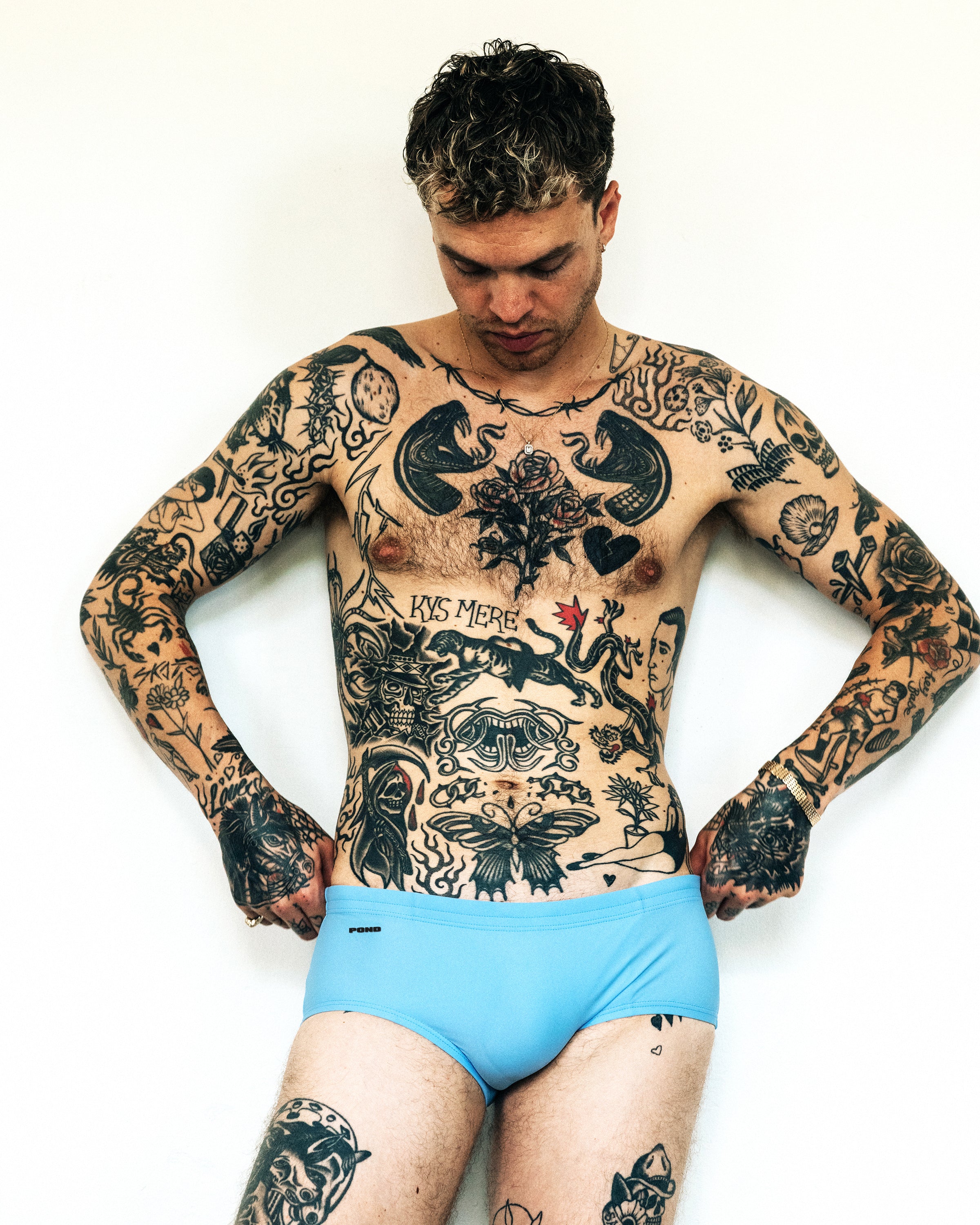 Pool Swim Brief 5.5" Light Blue