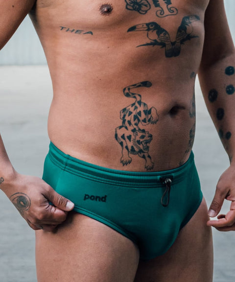 POND1 Swim Brief '25 Seagrass Green