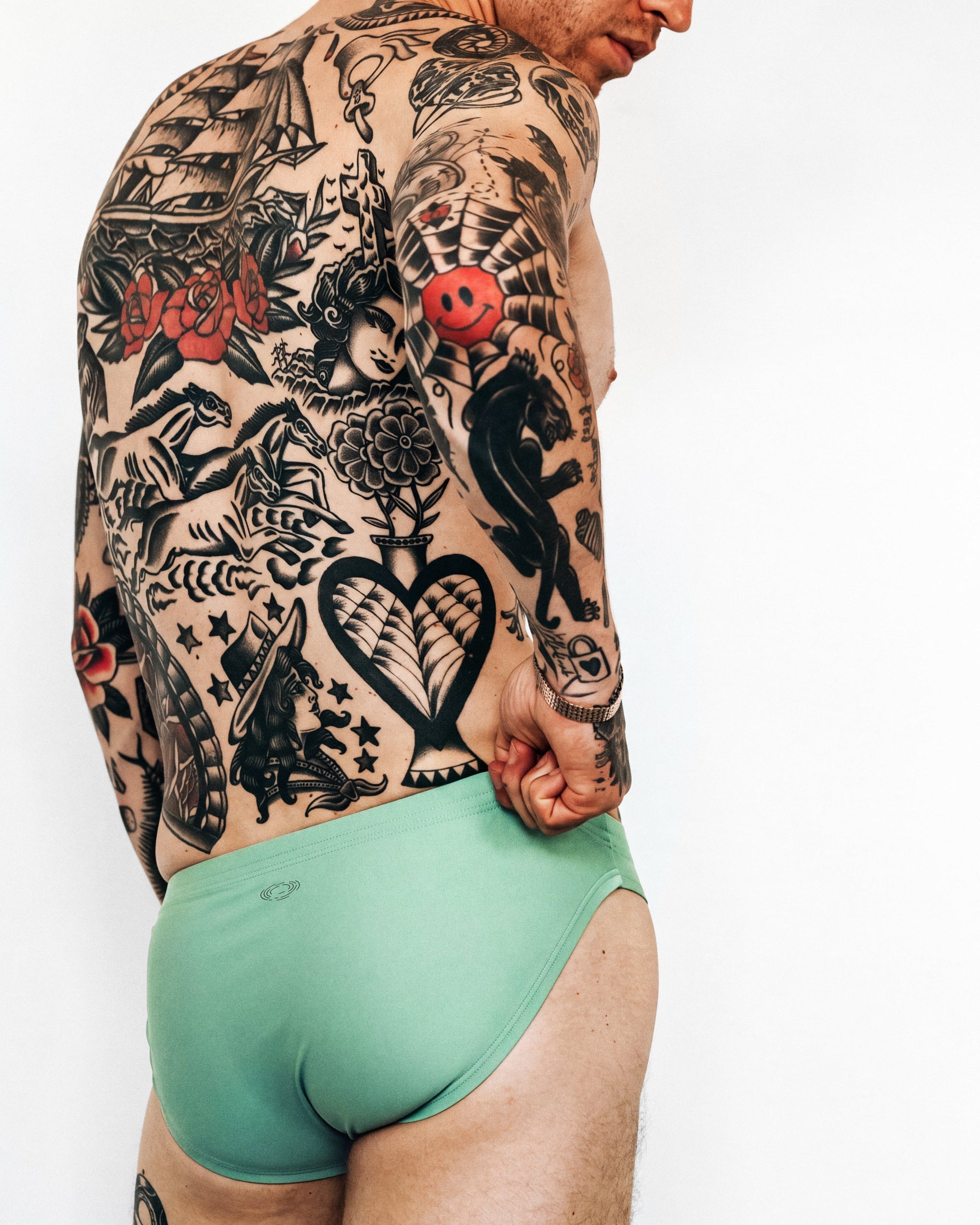 Pool Swim Brief 1.5" Sage