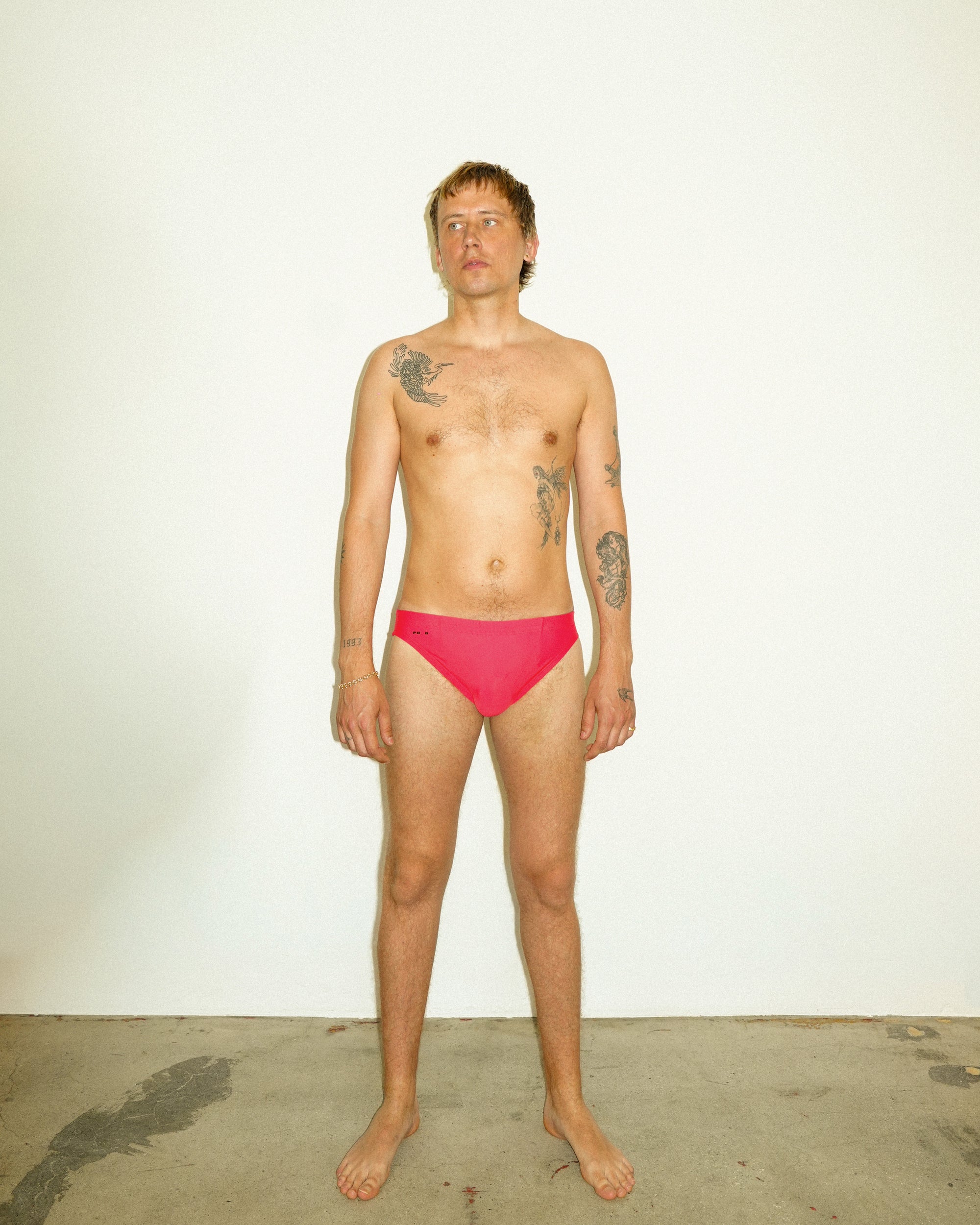 Pool Swim Brief 1.5" — Light Red — Light Red — 02