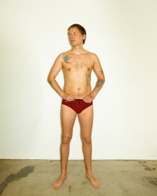 Harbour Swim Brief 3.5" — Ochre Red — Ochre Red — 02